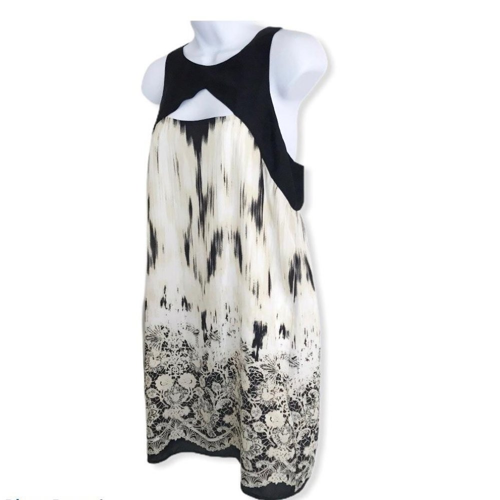 SOLD UO Silence Noise Dress Black Cream Sleeveless